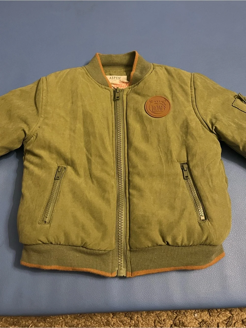 Aspen Kids Olive Green Puffer Bomber Jacket 18M